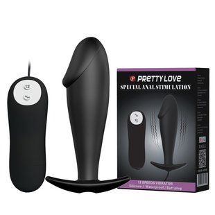 Анальна пробка -Pretty Love Vibrating Butt Plug Black 6603BI0403 фото