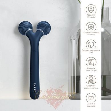 Электронный ультразвуковой ролик для массажа лица GESKE Sonic Facial Roller 4в1 midnight HB0177 фото