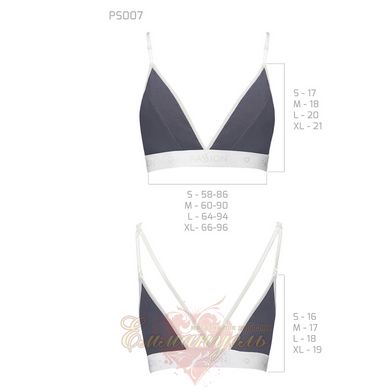 Sports top with double straps - Passion PS007 TOP S, dark gray