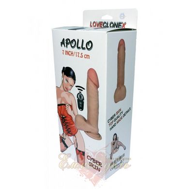 Вибратор - Apollo Loveclonex 7"" вращение, USB, дистанционное управление