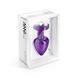 Butt plug - Diogol Anni R Heart Purple: Crystal 30mm, with Swarovsky crystal in the shape of a heart