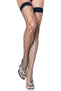 Чулки - Leg Avenue Fence Net Thigh Highs OS, Black