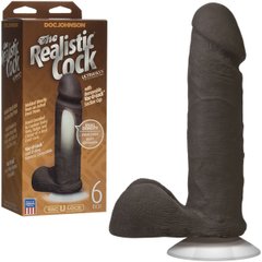 Фаллоимитатор - Doc Johnson The Realistic Cock 6 inch Black - ULTRASKYN, Vack-U-Lock