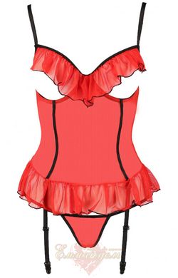Open chest corset - CHERRY CORSET red S/M - Passion Exclusive