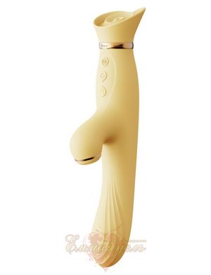 Vibrator with heating and vacuum stimulation of the clitoris - Zalo ROSE Vibrator Lemon Yellow