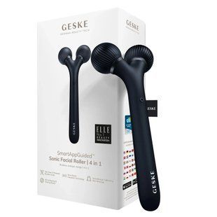 Электронный ультразвуковой ролик для массажа лица GESKE Sonic Facial Roller 4в1 black HB0179 фото