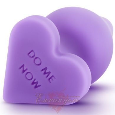 Анальный плаг - Play with Me Naughty Candy Heart Do Me Now - Purple