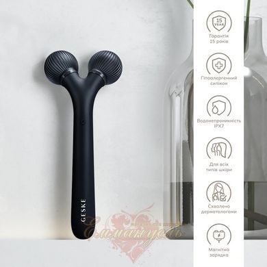 Электронный ультразвуковой ролик для массажа лица GESKE Sonic Facial Roller 4в1 black HB0179 фото