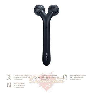 Электронный ультразвуковой ролик для массажа лица GESKE Sonic Facial Roller 4в1 black HB0179 фото