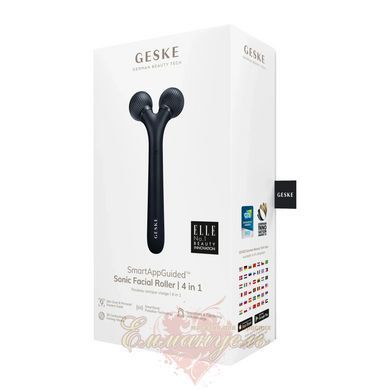 Электронный ультразвуковой ролик для массажа лица GESKE Sonic Facial Roller 4в1 black HB0179 фото
