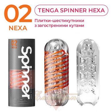 Мастурбатор Tenga Spinner 02 Hexa &mdash; спиральная стимуляция, стандартная спираль, многоразовый SO2747 фото