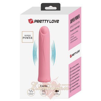 Vibrator Pretty Love Curtis Pink, 12 vibration modes, premium silicone 6603BW-500008-1 &mdash; photos
