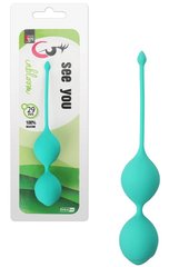 Vaginal balls - See You in Bloom duo balls green, 2.9 сm