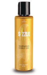 Warming massage gel Sensuva - Sizzle Lips Butter Rum (125 ml), sugar free, edible