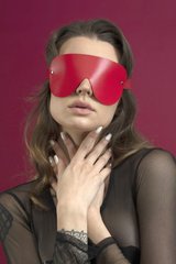 Маска на очі - Feral Feelings - Blindfold Mask, натуральна шкіра, червона
