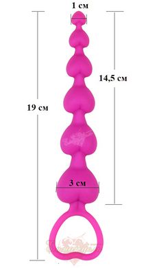Anal chain - CHISA Heart Booty Beads-Pink