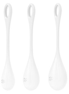 Набор йони бусин - Satisfyer Yoni Power 1 White, диаметр 2-2,5-3см, вес 22-46-74гр