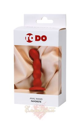 Анальный фаллоимитатор - ToDo By Toyfa Favorite, силикон, красный, 13 см, ø 2,8 см