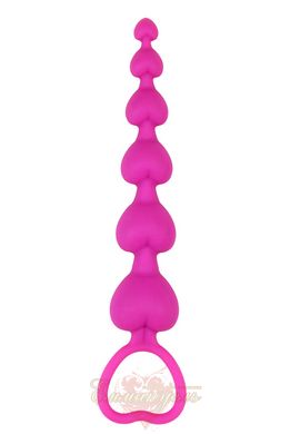 Anal chain - CHISA Heart Booty Beads-Pink