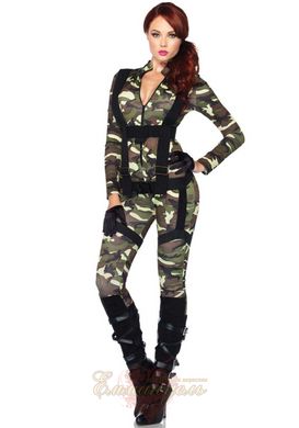 Эротический костюм десантницы - Leg Avenue Pretty Paratrooper XL, комбинезон, портупея