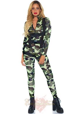 Эротический костюм десантницы - Leg Avenue Pretty Paratrooper XL, комбинезон, портупея