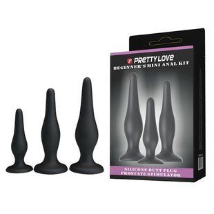 Анальні пробки - Pretty Love Begginer's Mini Anal Kit Black 6603BI0555 фото