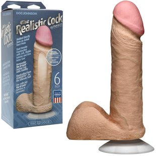 Фаллоимитатор - Doc Johnson The Realistic Cock 6 inch White - ULTRASKYN, Vack-U-Lock