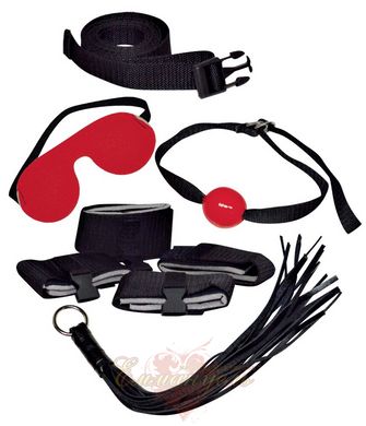 Набор БДСМ - Bad Kitty Fessel-Set 8-teilig, маска, кляп, 4 манжеты, ремешок, плеть