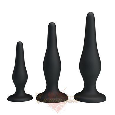 Anal cork - Pretty Love Begginer's Mini Anal Kit Black 6603BI0555 &mdash; photos
