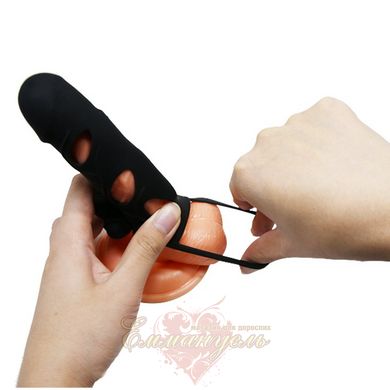 Nozzle on the member - Pretty Love 5,5 Inch Vibrating Penis Sleeve Black