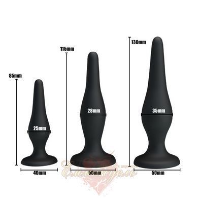 Anal cork - Pretty Love Begginer's Mini Anal Kit Black 6603BI0555 &mdash; photos