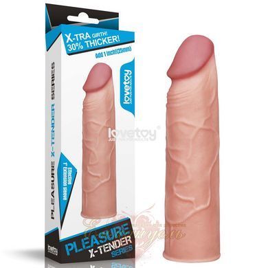 Pleasure X-Tender Realistic Penis Sleeve &ndash; Adds 1 Inch Length & 30% Girth, Flesh Tone 6452LVTOY051 &mdash; photos