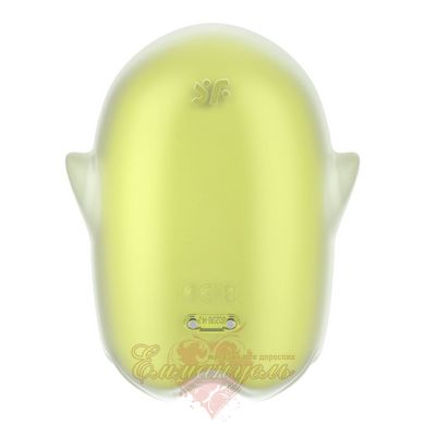 Вакуумний кліторальний стимулятор з вібрацією - Satisfyer Glowing Ghost Yellow, світиться в темряві