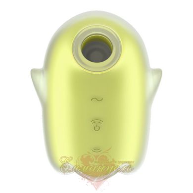 Vacuum clitoral stimulator with vibration - Satisfyer Glowing Ghost Yellow, glows in the dark