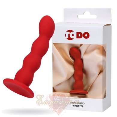 Анальний фалоімітатор - ToDo By Toyfa Favorite, силікон, червоний, 13 см, ø 2,8 см