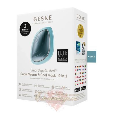 Ультразвуковая маска GESKE Sonic Warm&Cool Mask 9в1 turquoise, теплый и холодный уход для лица HB0103 фото