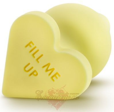 Anal plug - Play with Me Naughty Candy Heart Fill Me - Yellow T330544 &mdash; photos