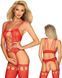 Obsessive Bodystocking G313 Red S/L &ndash; lace, lacing, geometric pattern, open crotch SO7238 &mdash; photos