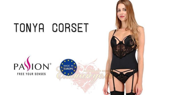 Корсет - TONYA CORSET black S/M - Passion Exclusive