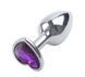 Butt Plug - Silver Metal Heart Dark Violet, S 820149 - photos (1