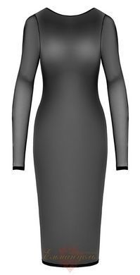 Sheer Black Cottelli Dress with Chains and Open Back, Knee-Length, S 27184801021 &mdash; photos