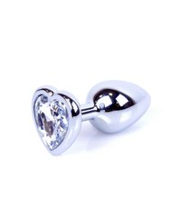 Анальна пробка - Plug-Jewellery Silver Heart PLUG - Clear, S