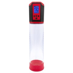 Автоматическая вакуумная помпа - Men Powerup Passion Pump Red, LED-табло, перезаряжаемая, 8 режимов