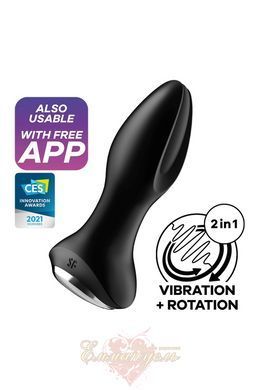 Anal smart vibrating plug with pearl massage Satisfyer Rotator Plug 2+ Black SO6279 &mdash; photos