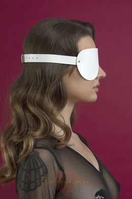 Маска на глаза - Feral Feelings - Blindfold Mask, натуральная кожа, белая