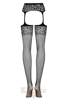Black garter stockings with open crotch Obsessive S500 &mdash; sexy mesh lingerie, one size SO7273 &mdash; photos
