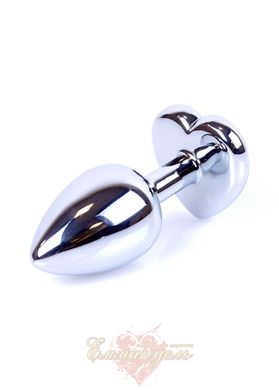 Анальная пробка - Plug-Jewellery Silver Heart PLUG - Clear, S