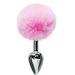 Pink S Pompom Butt Plug