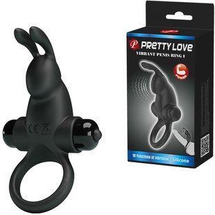 Эрекционное кольцо - Pretty Love Vibro Penis Ring Rabbit I Black 6603BI0725 фото