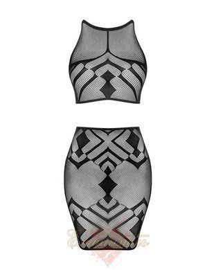 Obsessive K101 Erotic Transparent Lingerie Set &ndash; Top & Skirt, Mesh, Size S/L SO8191 &mdash; photos